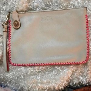 SALE leather coach large wristlet